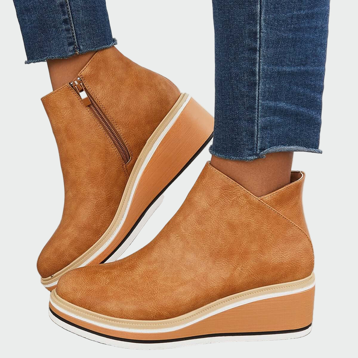 Lady Francesca Orthopaedic Leather Platform Boots