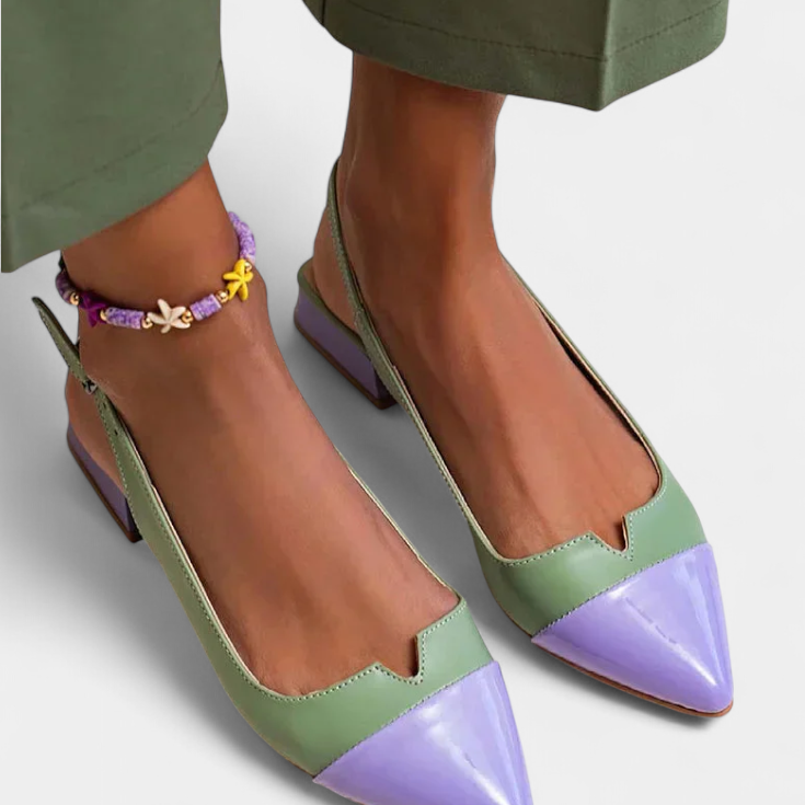 Lady Imogen Colourful Sandals with Pointed Toe and Back Strap