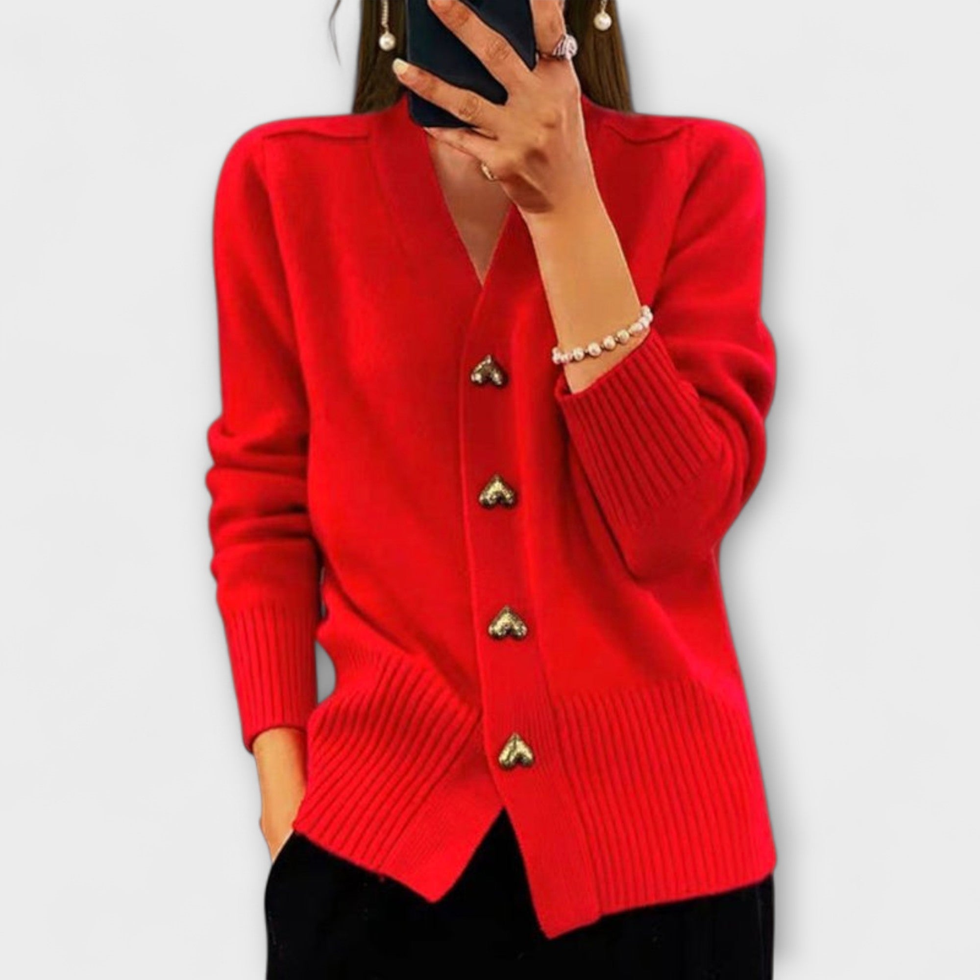 Lady Naomi Vintage V-Neck Cardigan