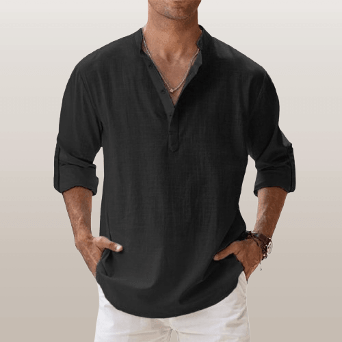Sir Darell Linen Blend Long Sleeve Shirt