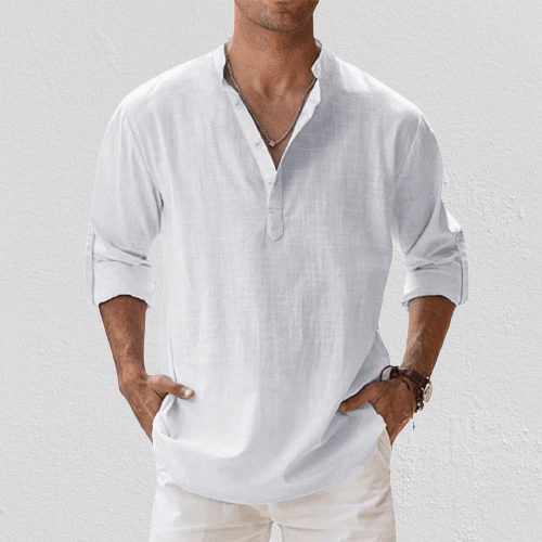 Sir Darell Linen Blend Long Sleeve Shirt