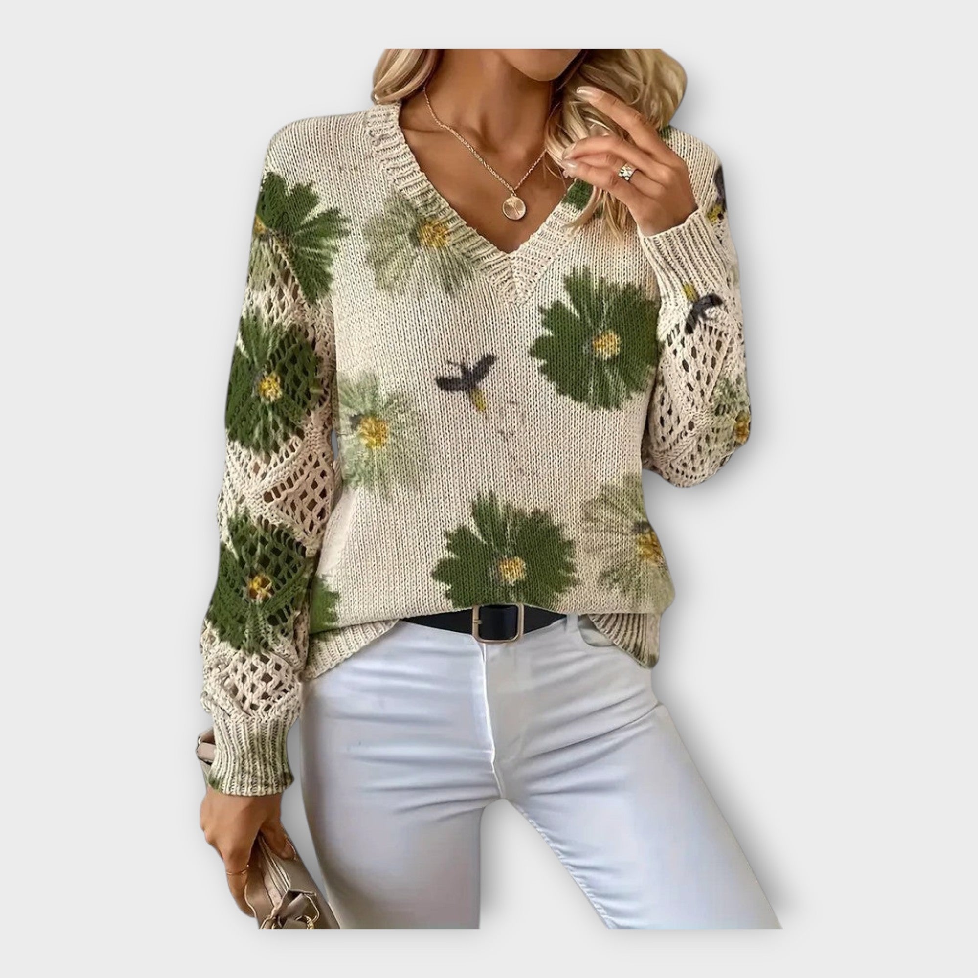 Lady Eulalia Lace Detail Knit Jumper