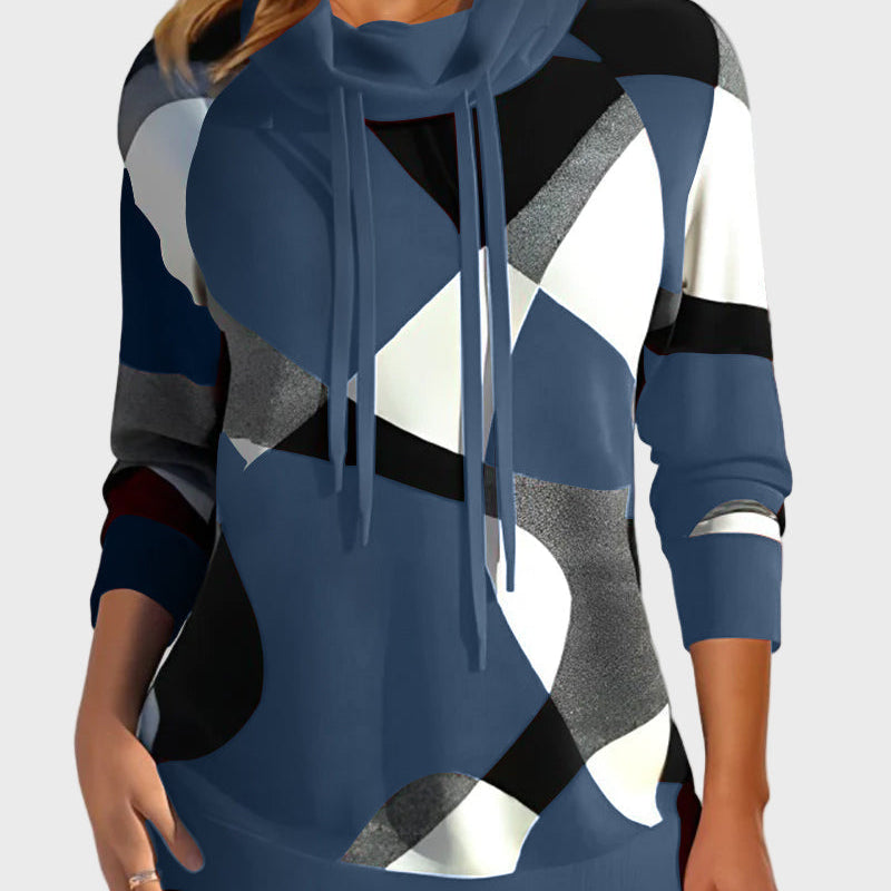 Lady Holly Knitted Hoodie with Artistic Design