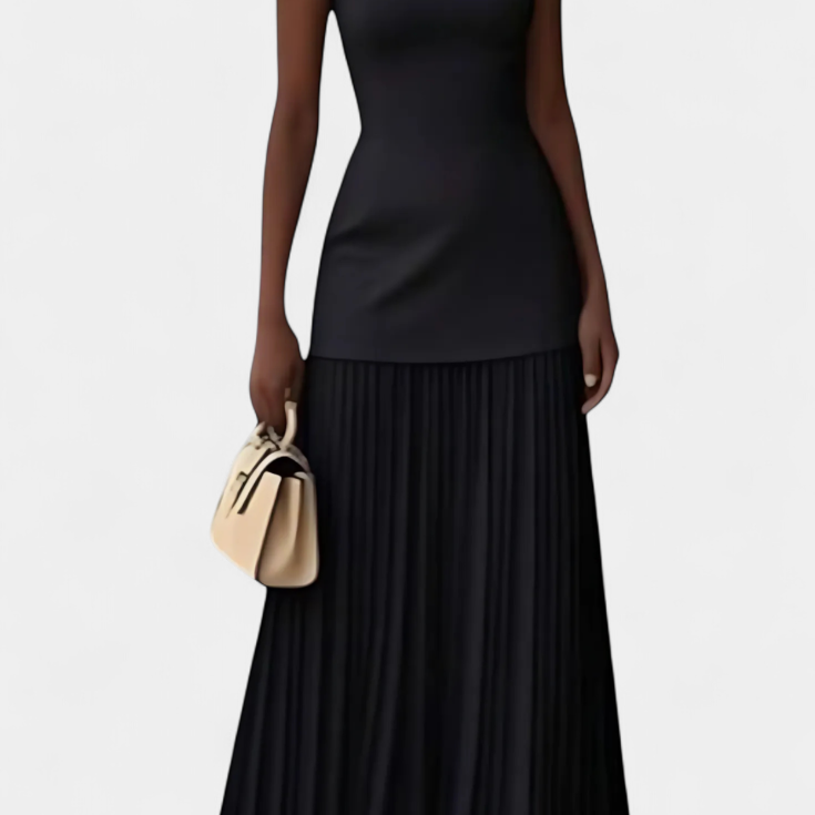 Lady Victoria Pleated Chiffon Maxi Evening Dress