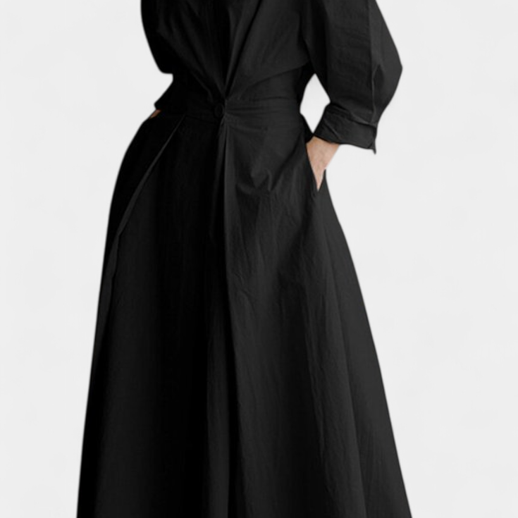 Lady Miriam Retro Long-Sleeved Maxi Dress