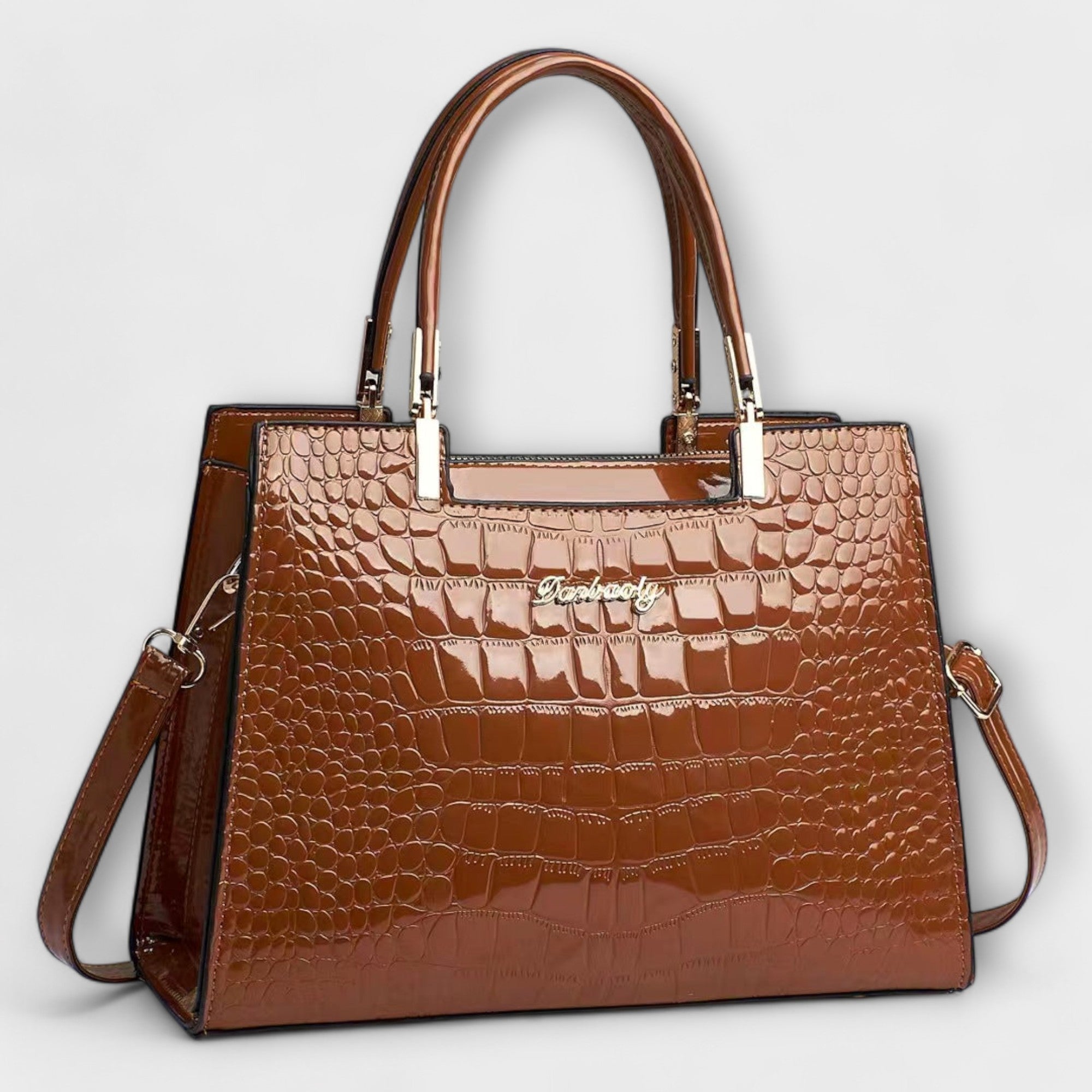 Lady Daisy Shiny Croc PU Leather Handbag