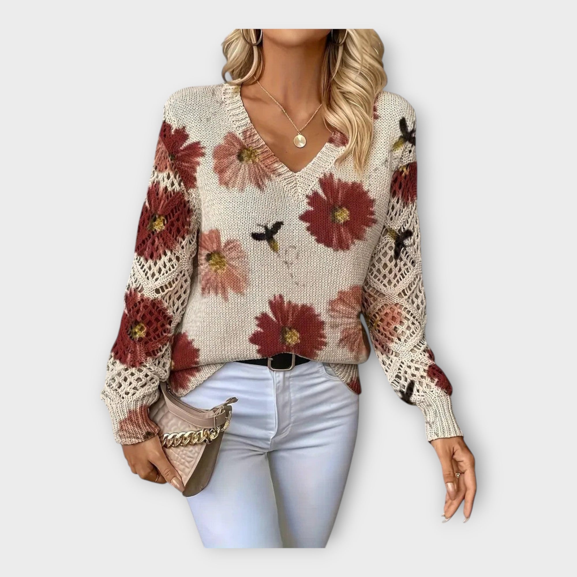 Lady Eulalia Lace Detail Knit Jumper