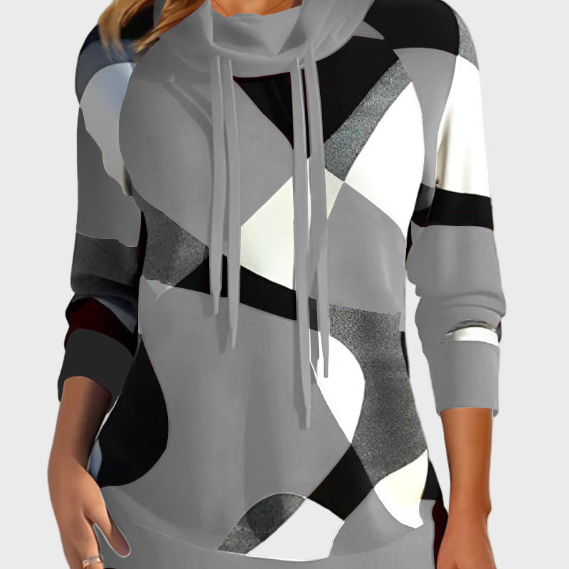 Lady Holly Knitted Hoodie with Artistic Design