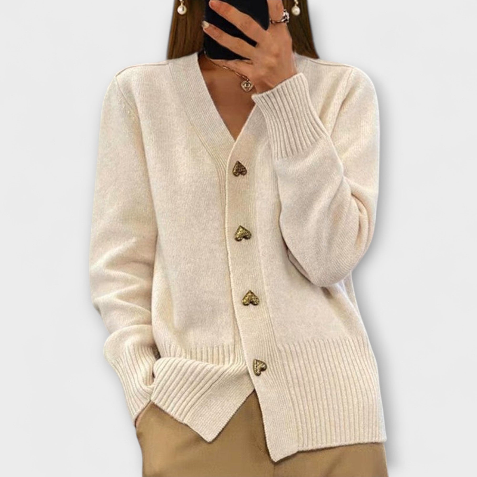 Lady Naomi Vintage V-Neck Cardigan