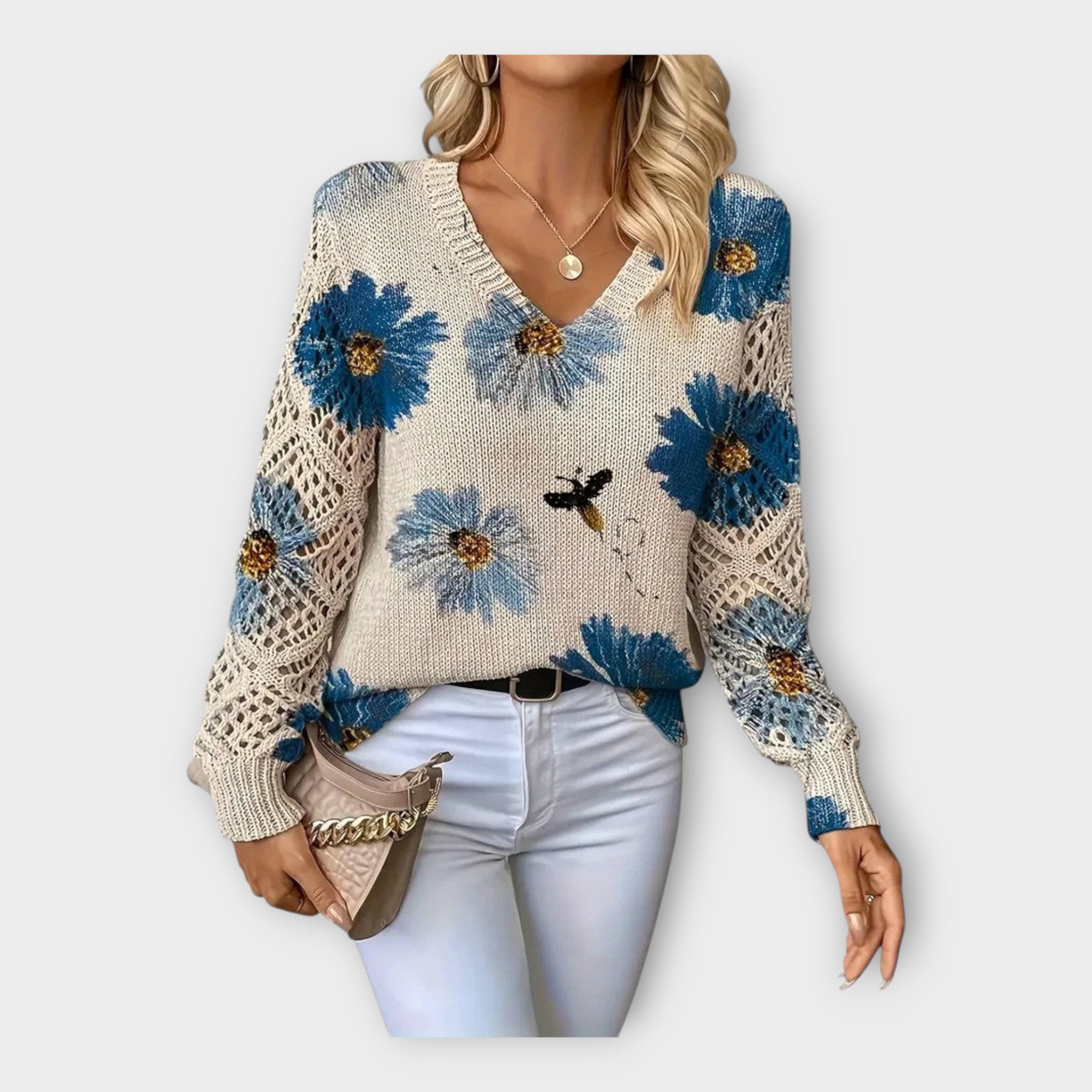 Lady Eulalia Lace Detail Knit Jumper