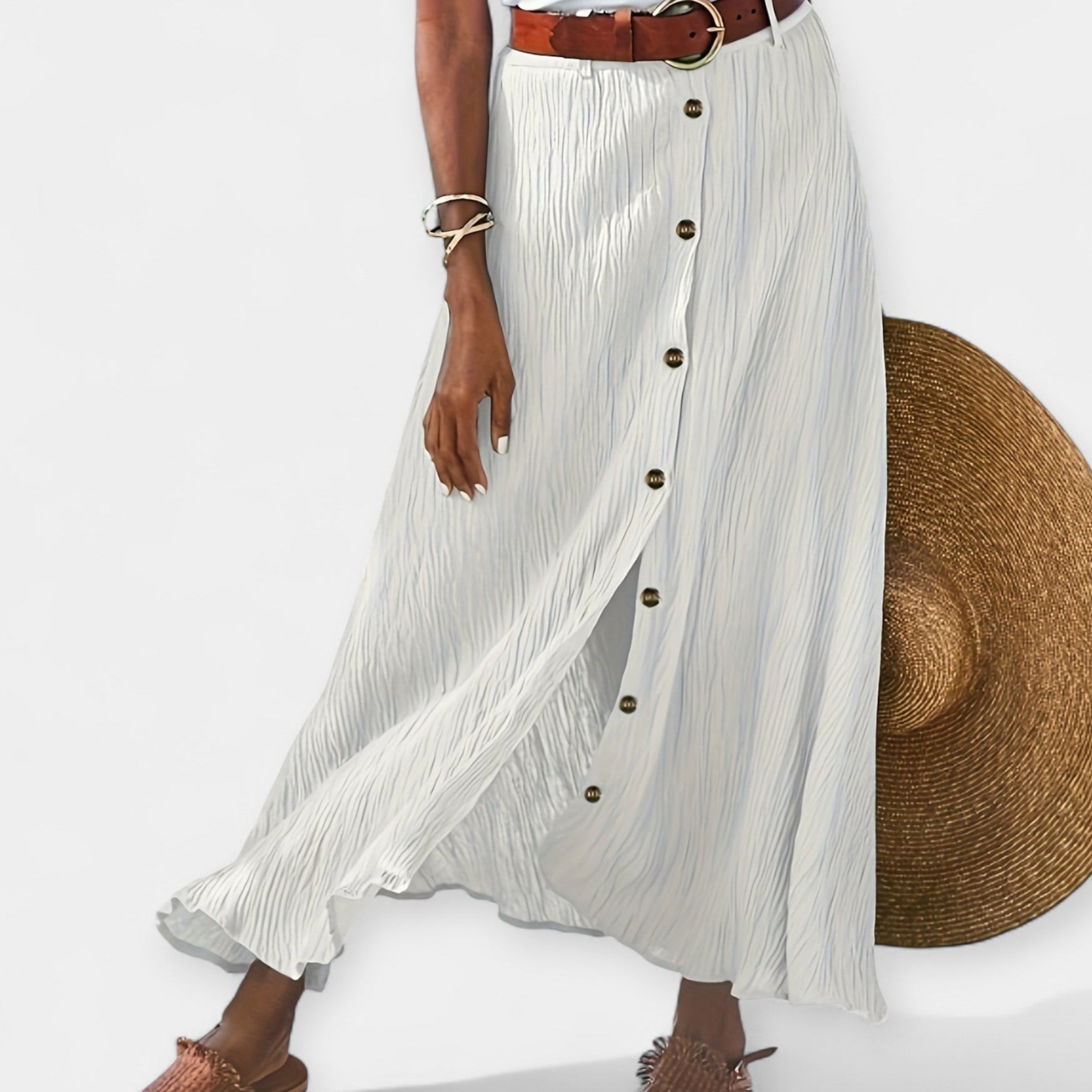 Lady Constance Sheer Midi Skirt with Side Slit