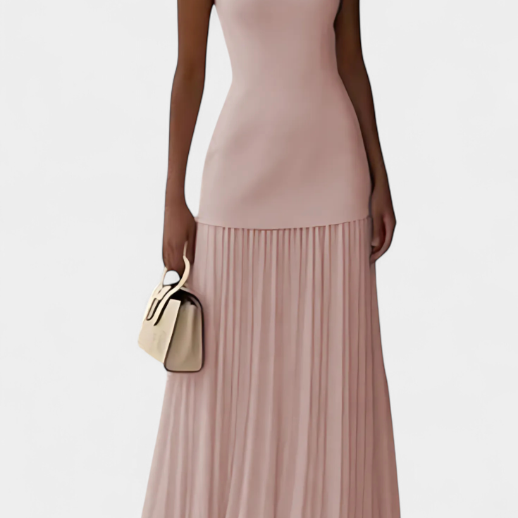 Lady Victoria Pleated Chiffon Maxi Evening Dress