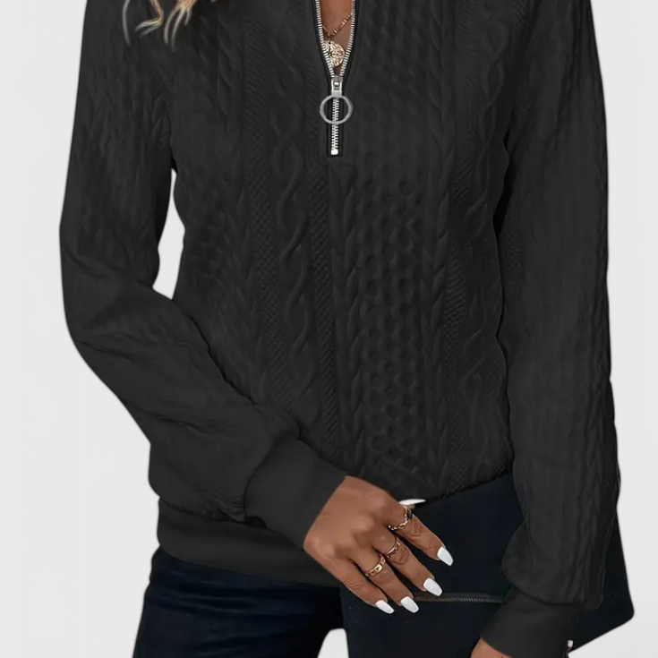 Lady Zoey Soft Zip-Up Knit Jumper