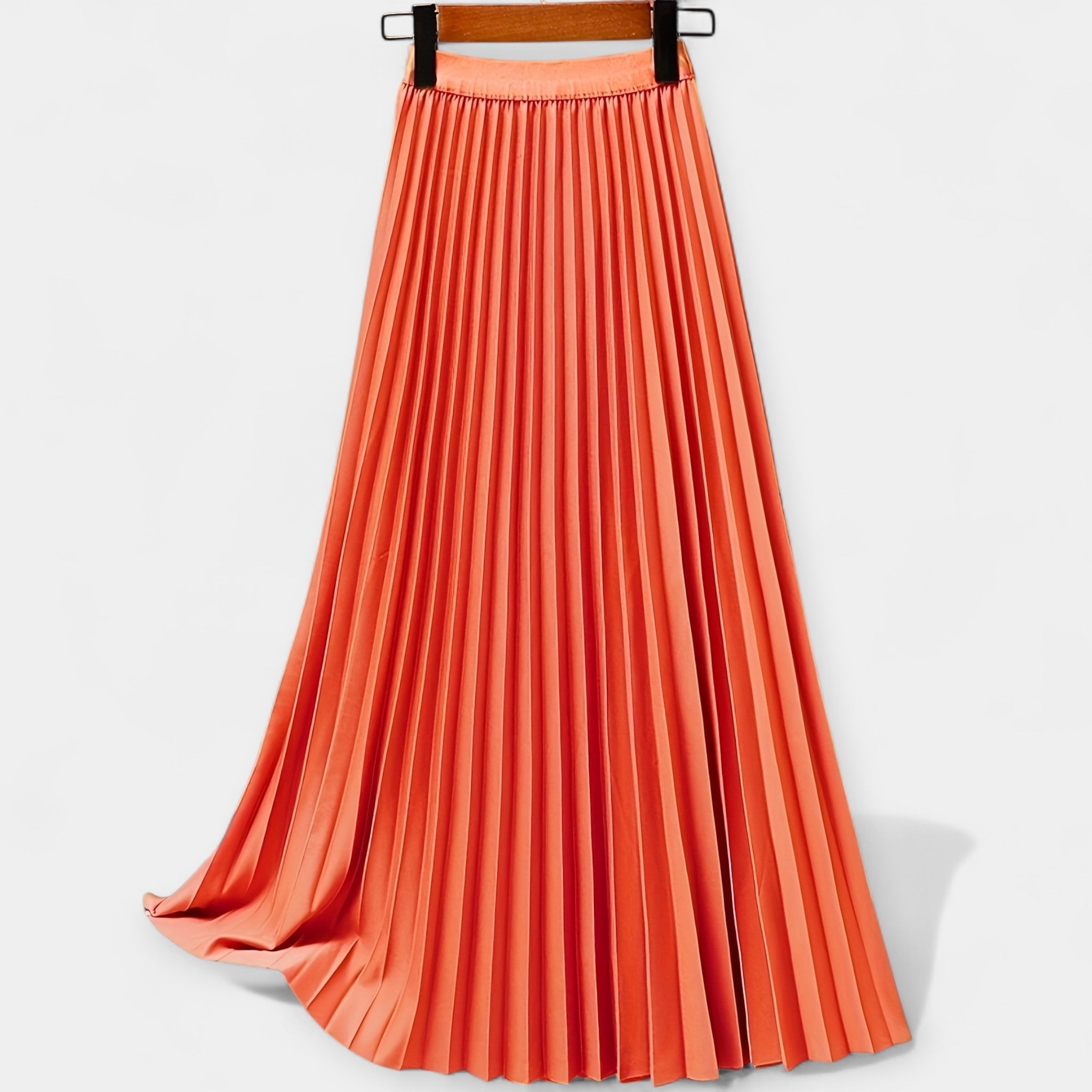 Lady Margaret Long Pleated Satin Skirt