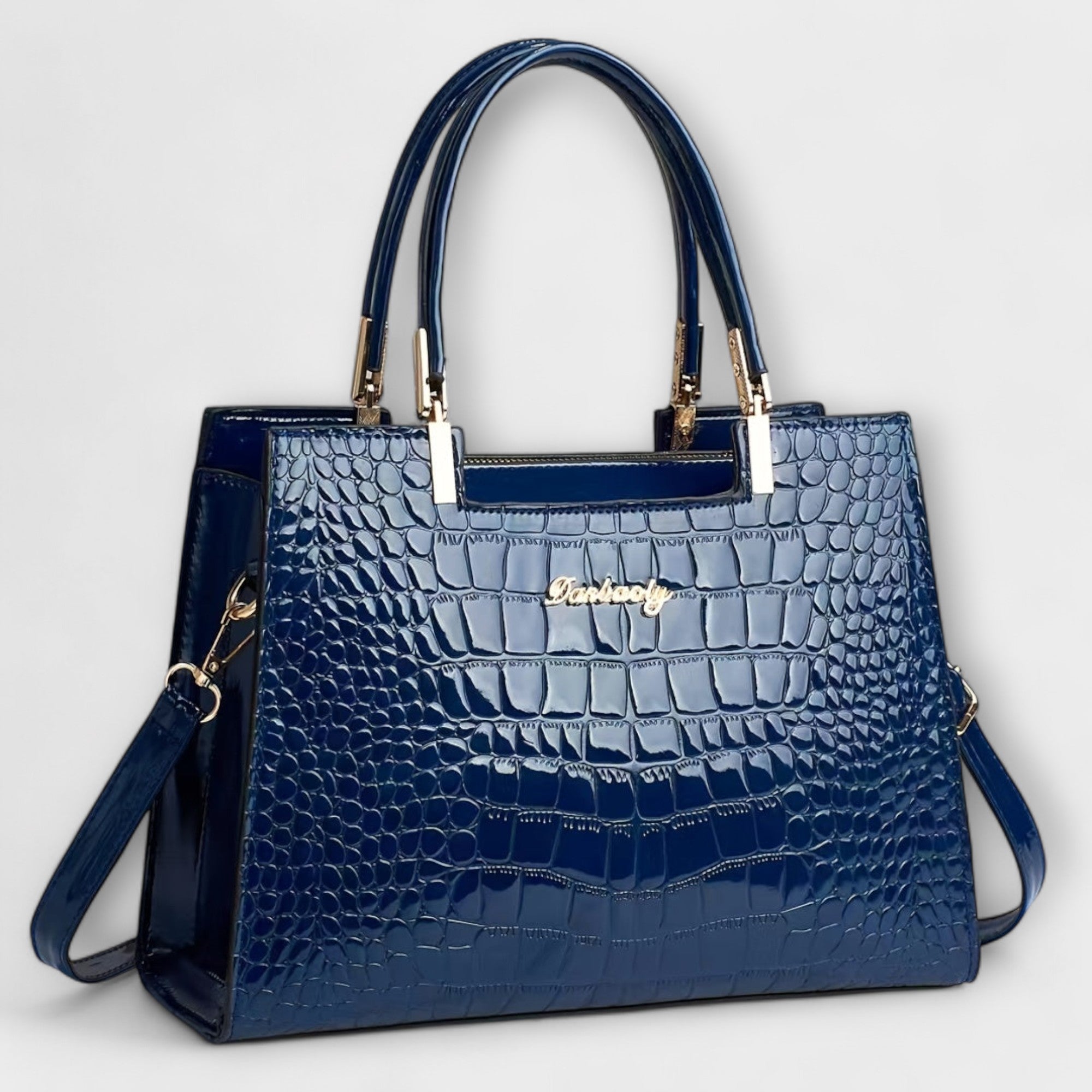 Lady Daisy Shiny Croc PU Leather Handbag