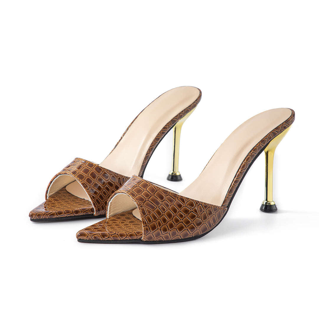 Lady Evelina Open-Toe High Heels