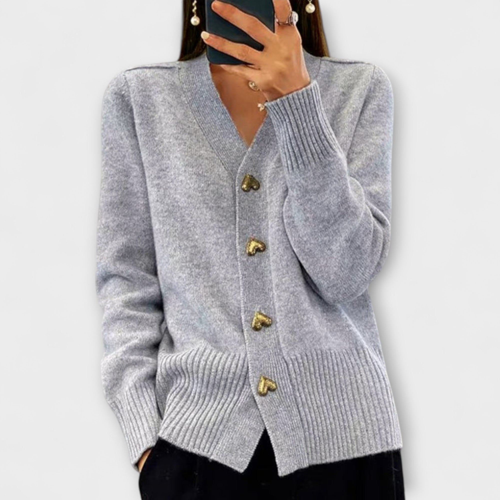 Lady Naomi Vintage V-Neck Cardigan
