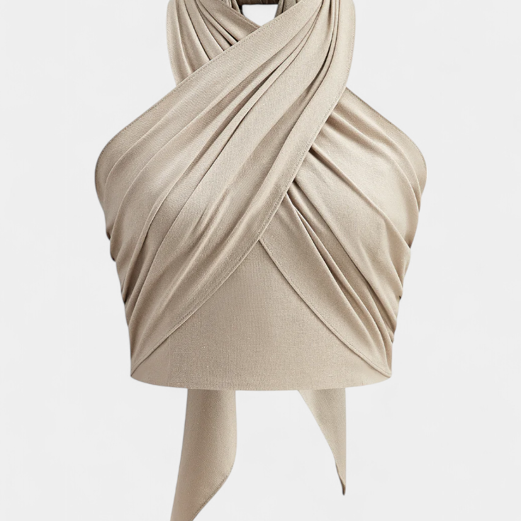 Lady Heather Backless Cross-Over Top with Knot and Halter Style