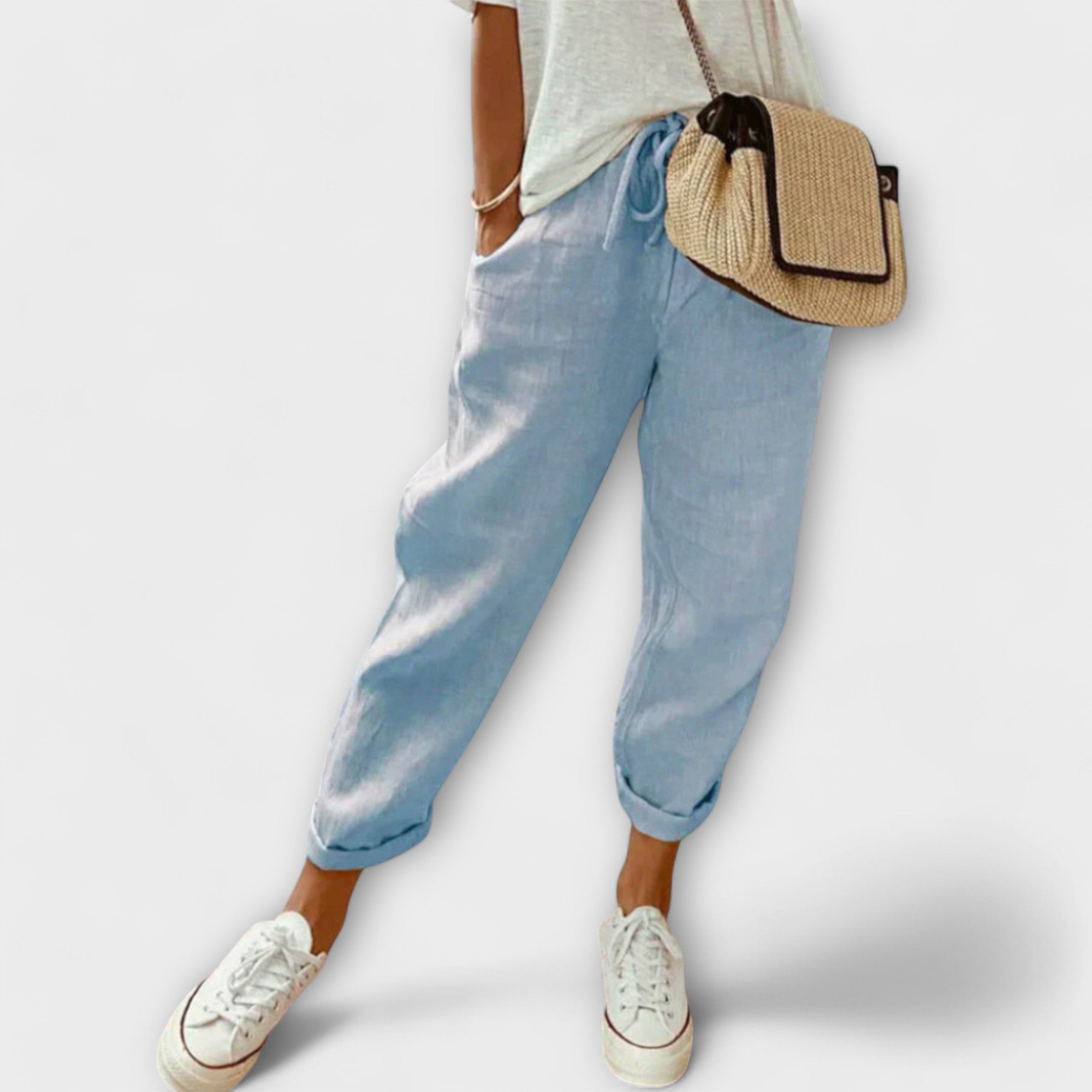 Lady Amara Stylish Casual Linen Trousers