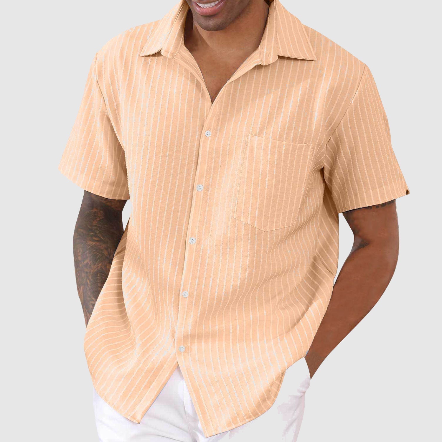 Sir Randy Striped Pattern Short Sleeve Shirt