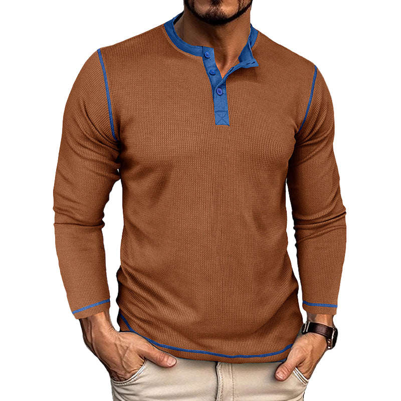 Sir Dustin Vintage Waffle Long Sleeve Polo Shirt