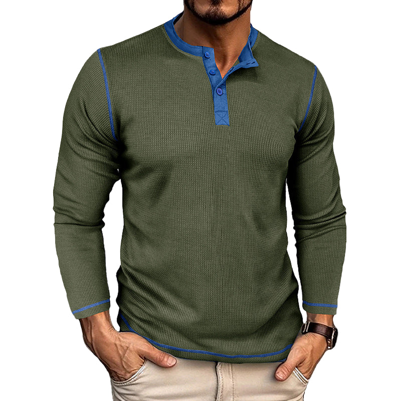 Sir Dustin Vintage Waffle Long Sleeve Polo Shirt