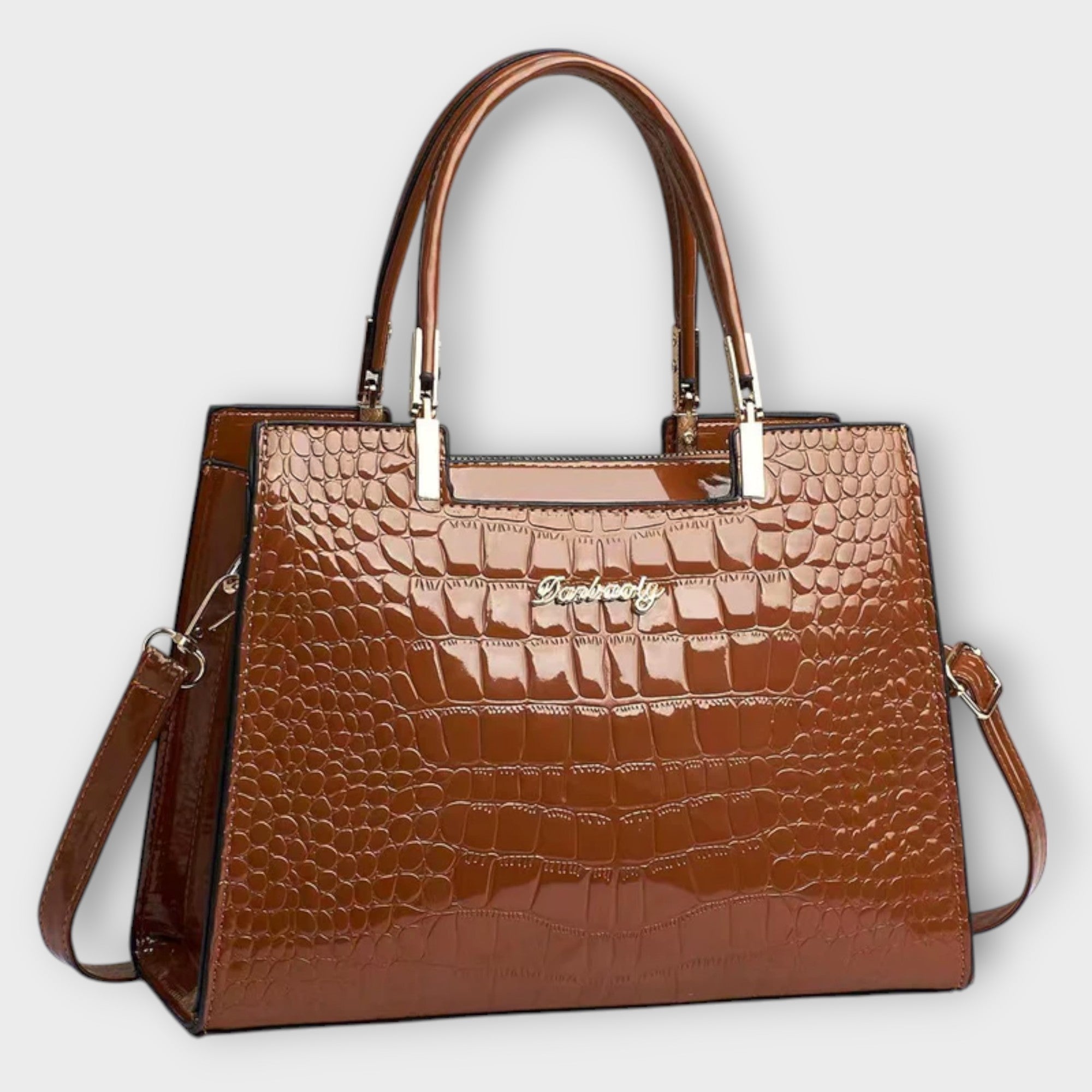 Lady Ophelia Shiny Handmade Croco Bag