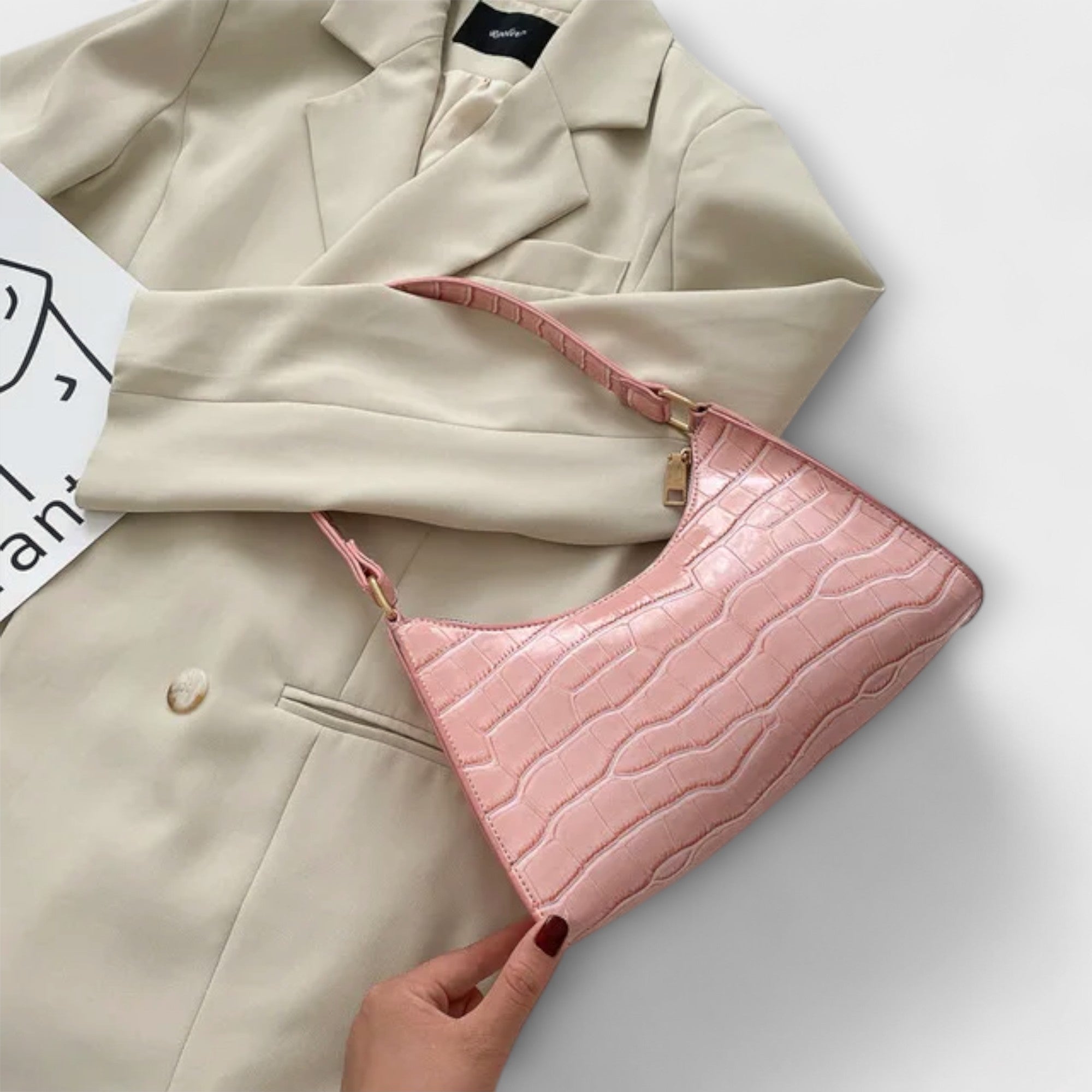 Lady Zara Shiny Leather Tote Bag