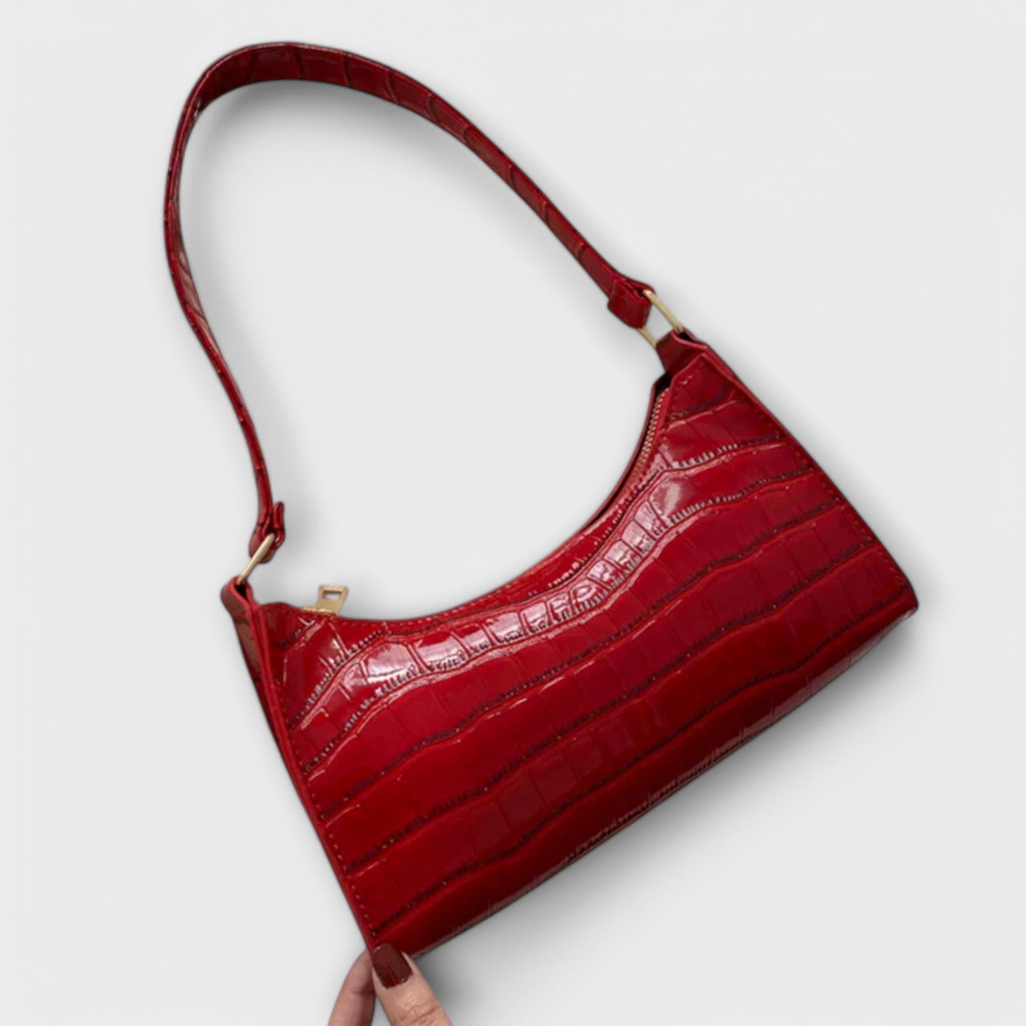 Lady Zara Shiny Leather Tote Bag