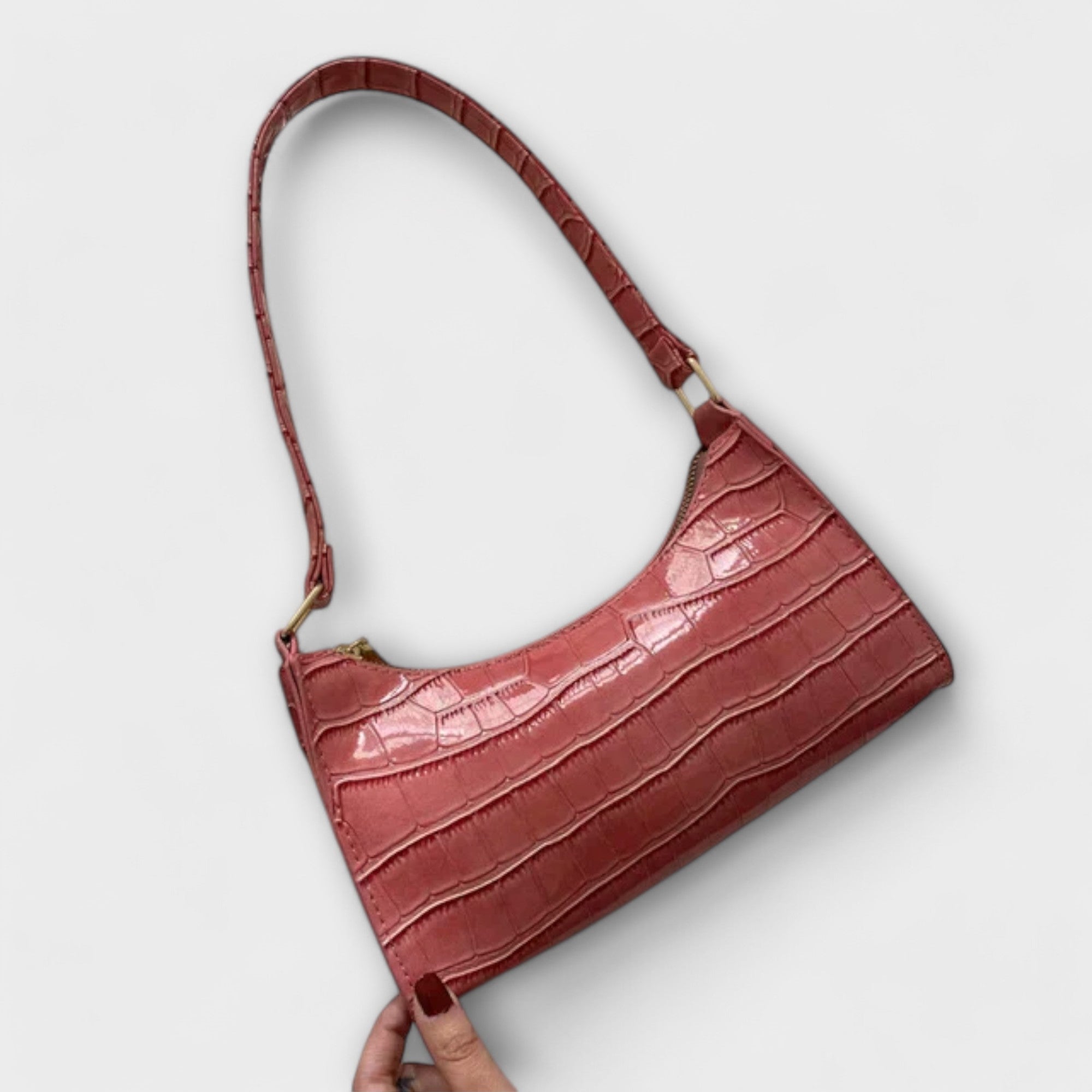 Lady Zara Shiny Leather Tote Bag