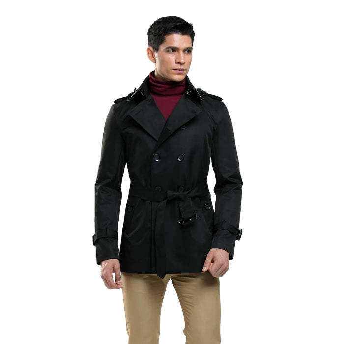 Sir Laurence Double-Breasted Slim Trench Coat