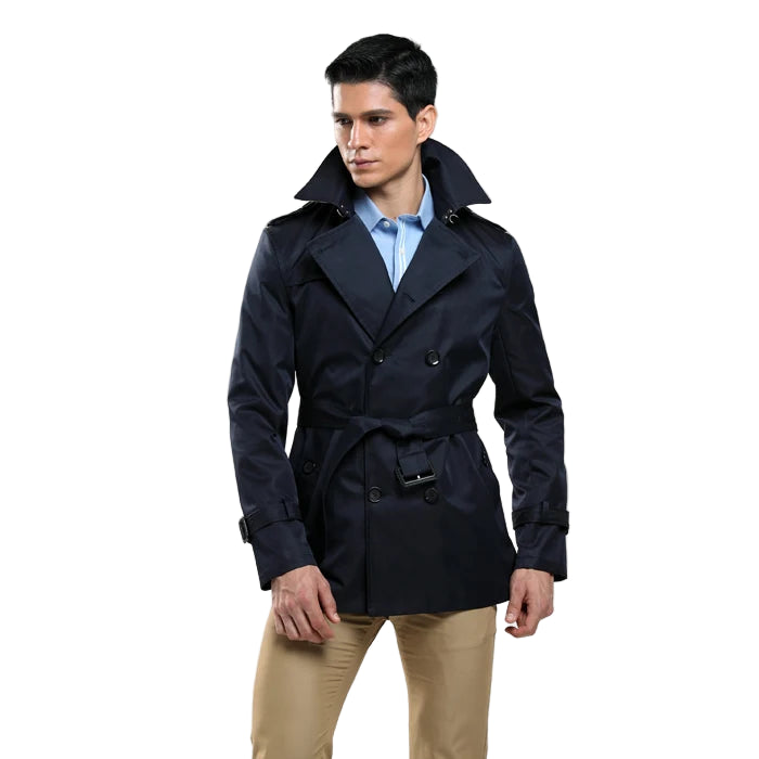 Sir Laurence Double-Breasted Slim Trench Coat