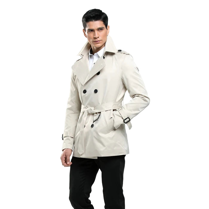 Sir Laurence Double-Breasted Slim Trench Coat