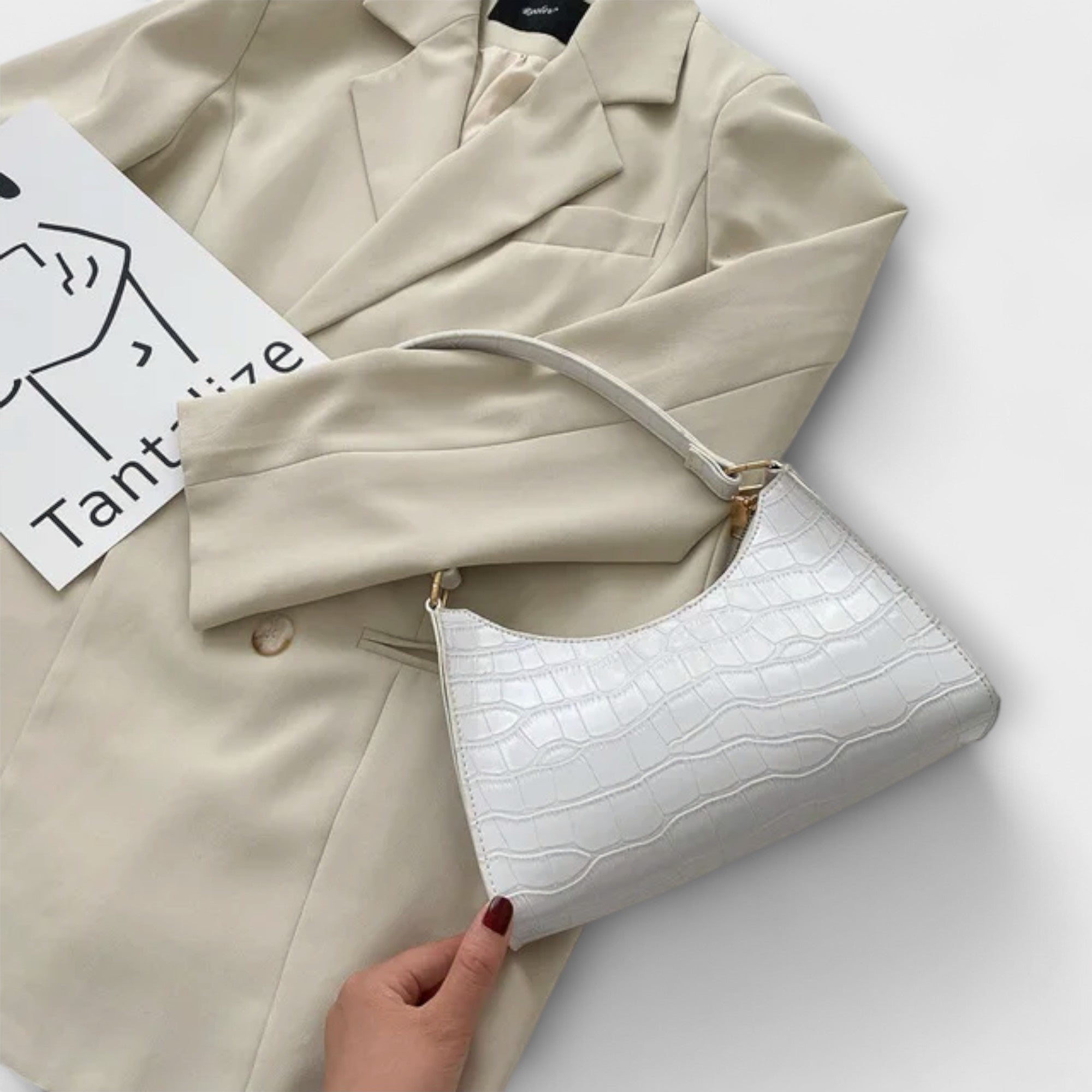 Lady Zara Shiny Leather Tote Bag