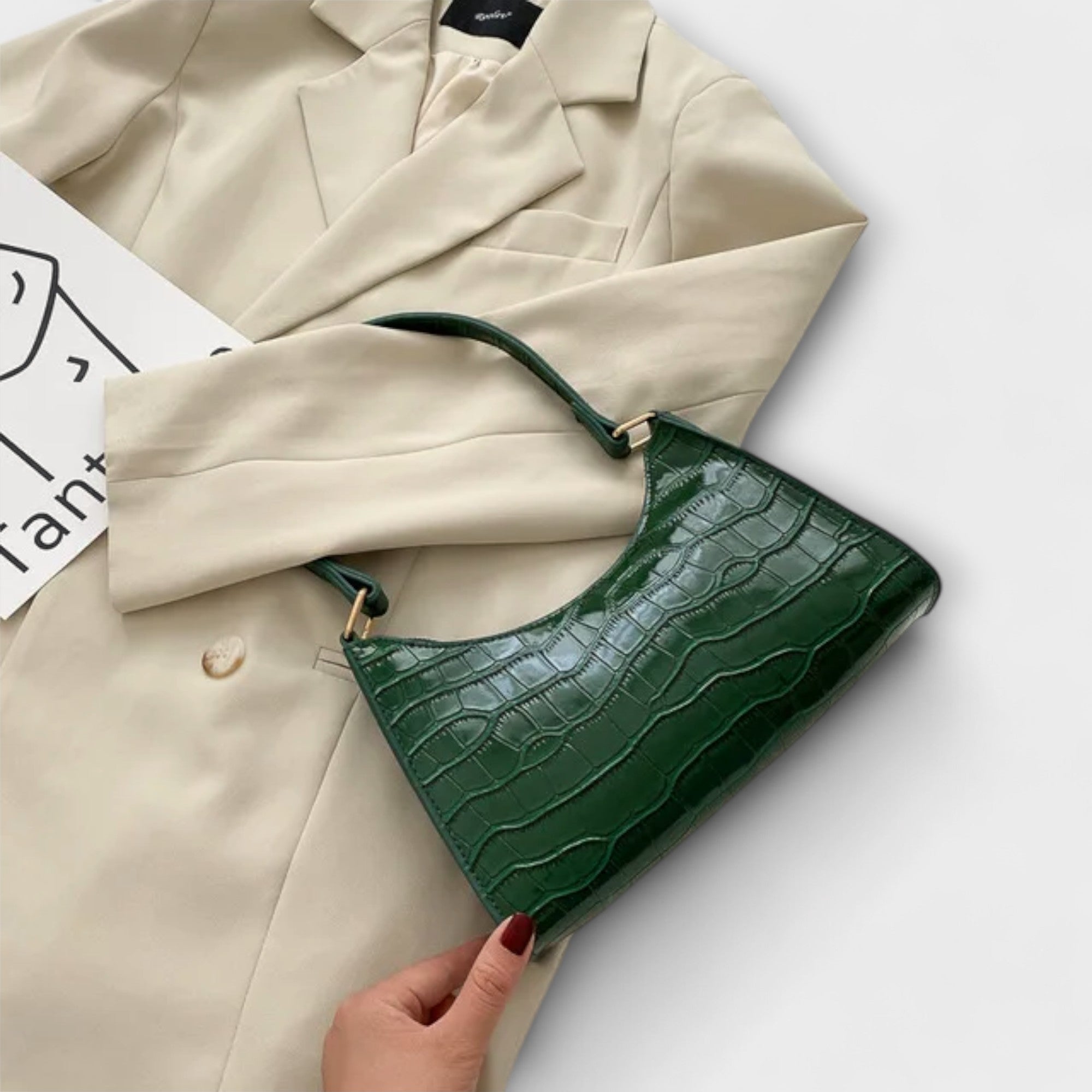 Lady Zara Shiny Leather Tote Bag