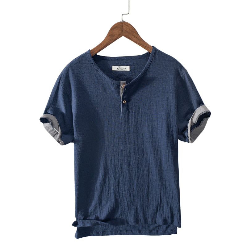 Sir Derek Button Placket Short Sleeve T-Shirt