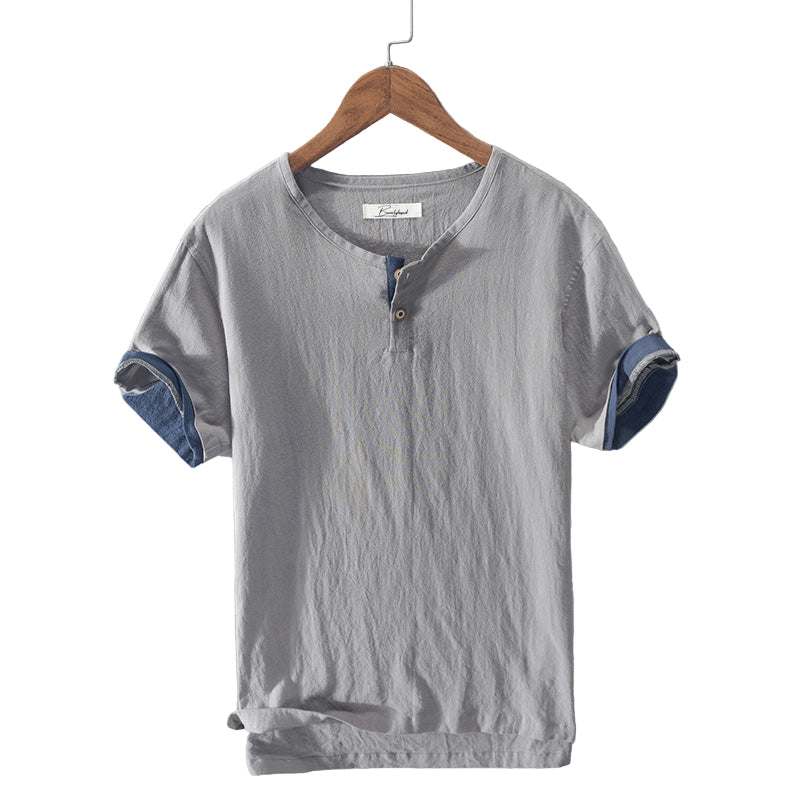 Sir Derek Button Placket Short Sleeve T-Shirt