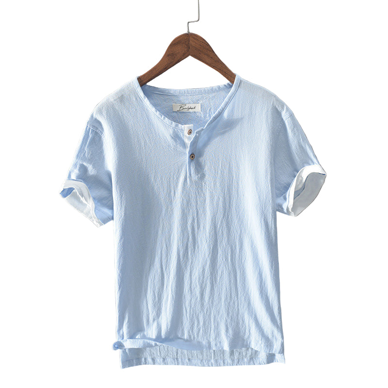 Sir Derek Button Placket Short Sleeve T-Shirt