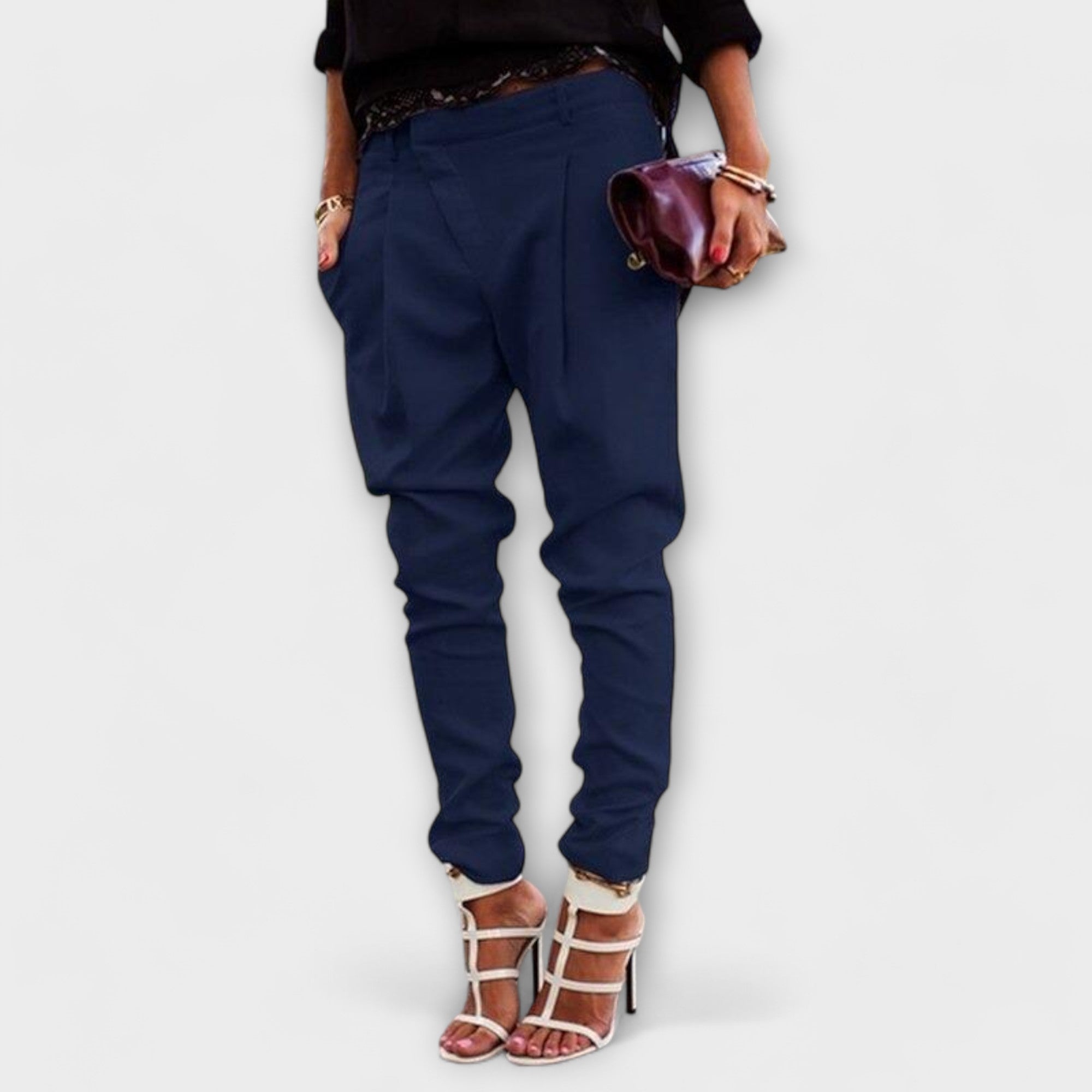 Lady Mira Elegant High-Waist Trousers
