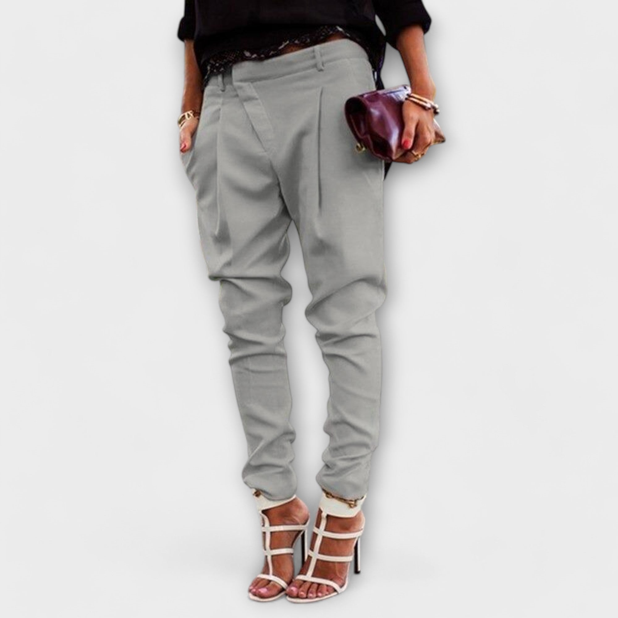 Lady Mira Elegant High-Waist Trousers