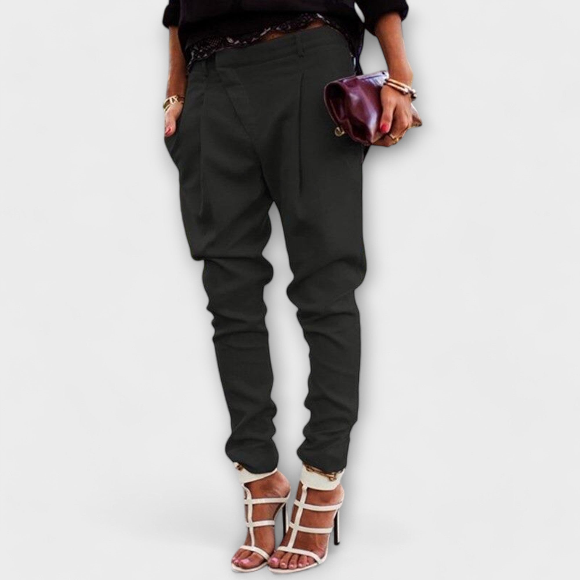 Lady Mira Elegant High-Waist Trousers