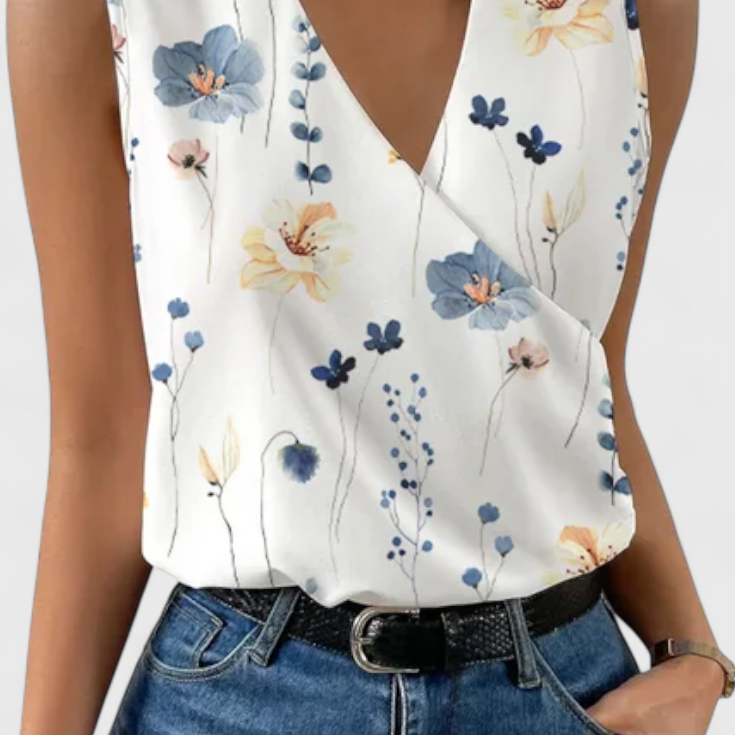 Lady Holly Soft Summer Top with V-Neck