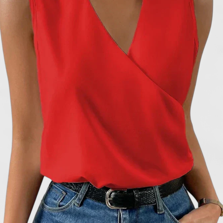 Lady Holly Soft Summer Top with V-Neck