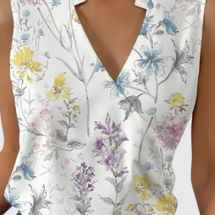 Lady Holly Soft Summer Top with V-Neck