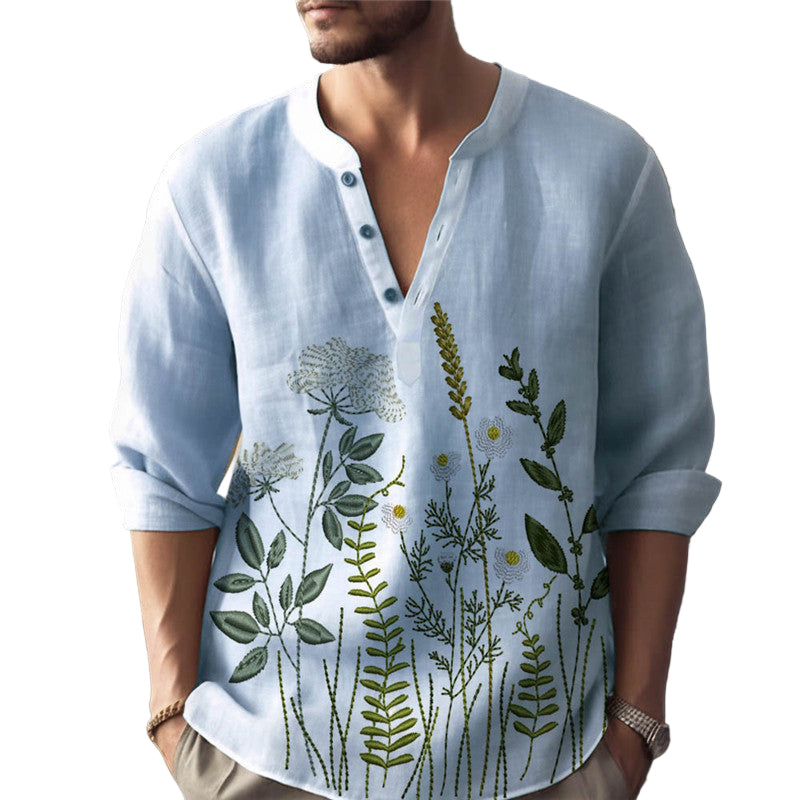 Sir Cameron Floral Embroidery Shirt