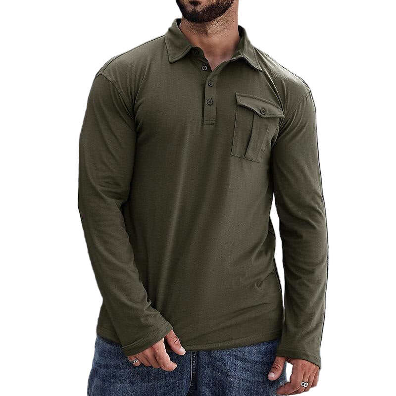 Sir Donovan Chest Pocket Long Sleeve Polo Shirt