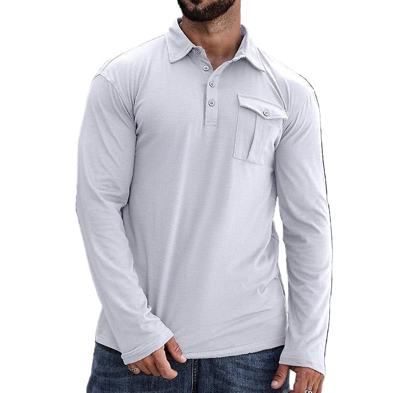 Sir Donovan Chest Pocket Long Sleeve Polo Shirt