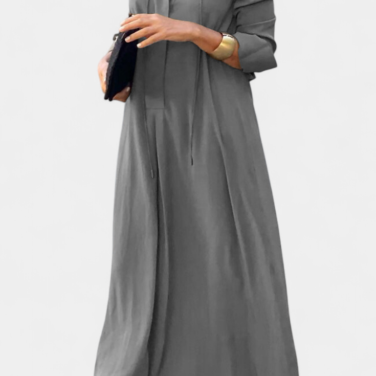 Lady Veronica Long-Sleeved V-Neck Dress