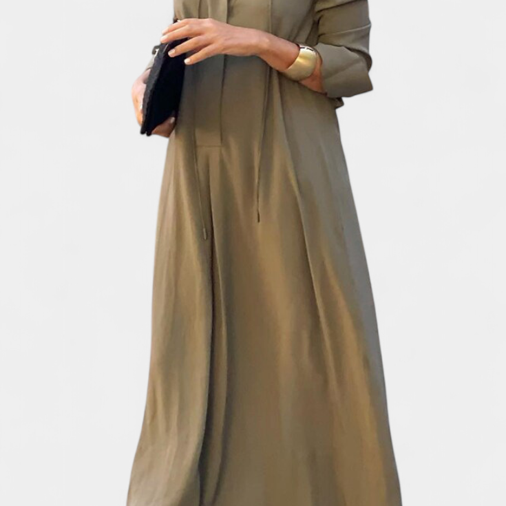Lady Veronica Long-Sleeved V-Neck Dress