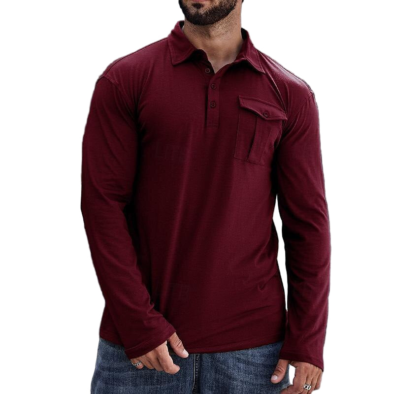 Sir Donovan Chest Pocket Long Sleeve Polo Shirt